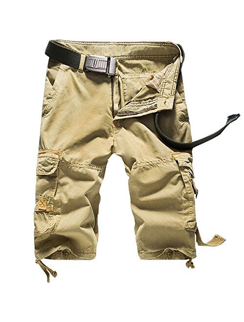 Cottory Men's Cotton Loose Fit Multi Pocket Cargo Shorts