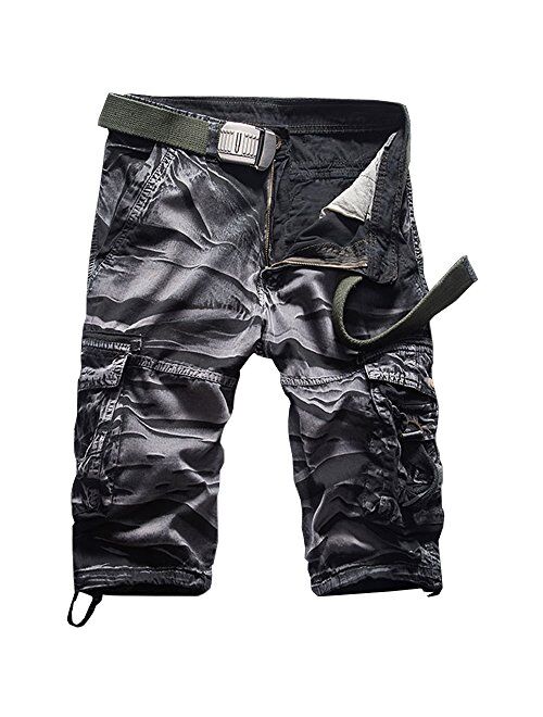 Cottory Men's Cotton Loose Fit Multi Pocket Cargo Shorts