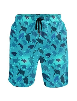 visesunny Fashion Cool Style Men's Beach Shorts Swim Trunks Quick Dry Casual Polyester Swim Shorts with Pockets S-XXL