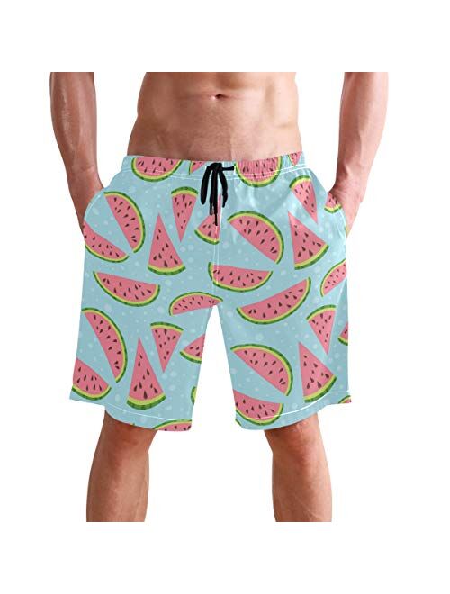 visesunny Fashion Cool Style Men's Beach Shorts Swim Trunks Quick Dry Casual Polyester Swim Shorts with Pockets S-XXL