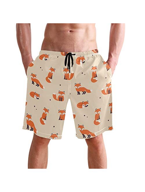 visesunny Fashion Cool Style Men's Beach Shorts Swim Trunks Quick Dry Casual Polyester Swim Shorts with Pockets S-XXL