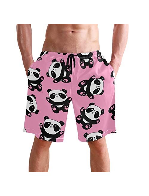 visesunny Fashion Cool Style Men's Beach Shorts Swim Trunks Quick Dry Casual Polyester Swim Shorts with Pockets S-XXL