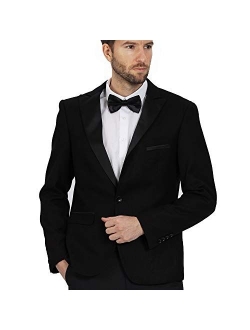 WEEN CHARM Mens Slim Fit Tuxedo Blazer Jacket One Button Peak Lapel Solid Separate Tux Suit Jacket