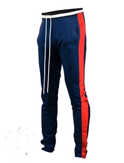 Screenshotbrand Mens Hip Hop Premium Slim Fit Track Pants - Athletic Jogger Bottom with Side Taping