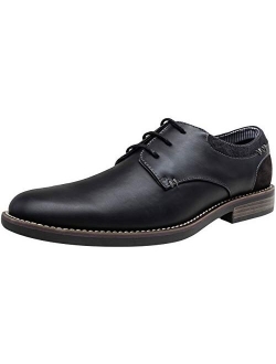 Mens Dress Shoes Retro Plain Toe Business Casual Oxfords Dress Shoes for Men