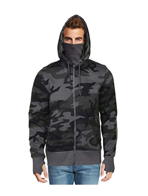 9 Crowns Men's Fleece Full-Zip Ninja Hoodie Essentials