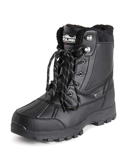 Polar Mens Thinsulate Fully Lined Waterproof Deep Tread Durable Rubber Shell Thermal Winter Rain Snow Boots