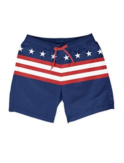 Men's Patriotic USA Red White and Blue Swim Trunks - American Flag Swim Suit