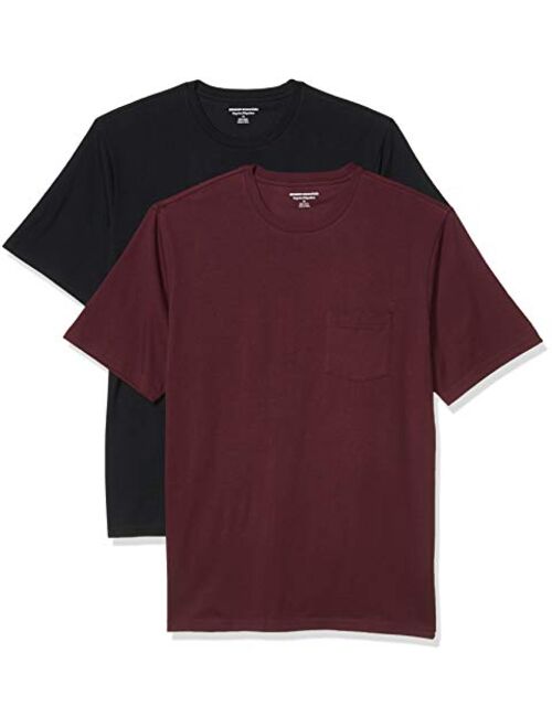 Amazon Essentials Men's 2-Pack Loose-fit Short-Sleeve Crewneck Pocket T-Shirt