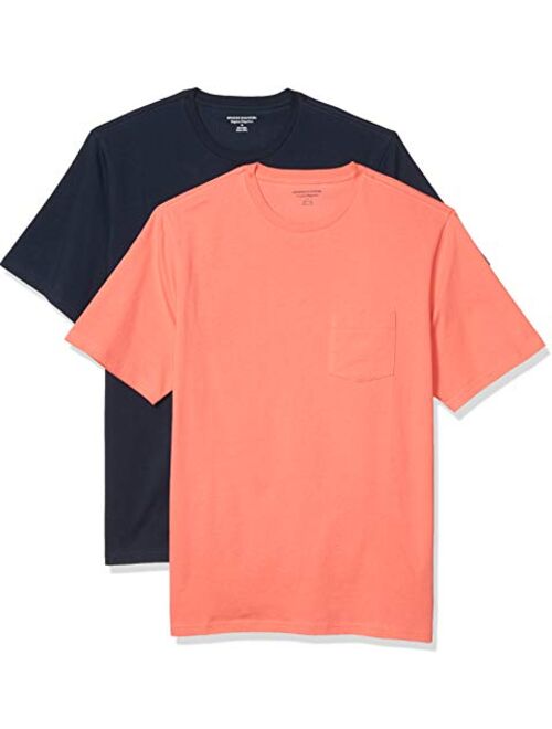 Amazon Essentials Men's 2-Pack Loose-fit Short-Sleeve Crewneck Pocket T-Shirt