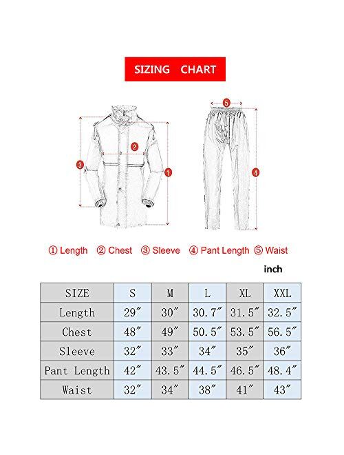 Liuhong Rain Coats for Men Lightweight Waterproof Rain Suit for Motorcycle Golf Fishing(Jacket&Pants)