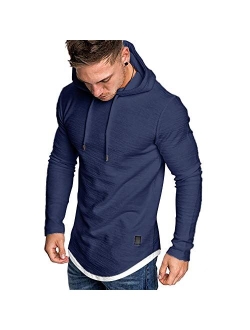 Men's Casual Hooded T-Shirts - Fashion Short Sleeve Solid Color Pullover Top Summer Blouse