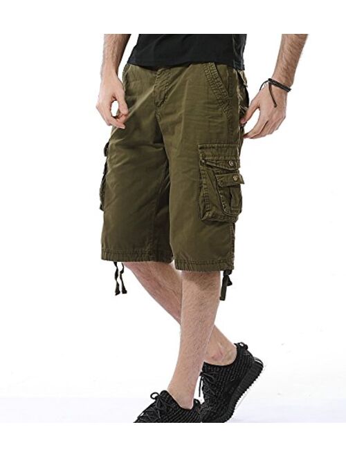 Winoto Mens Camo Cargo Shorts Multi Pockets Camouflage Cargo Short