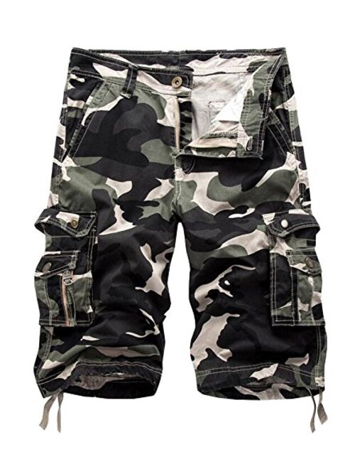 Winoto Mens Camo Cargo Shorts Multi Pockets Camouflage Cargo Short