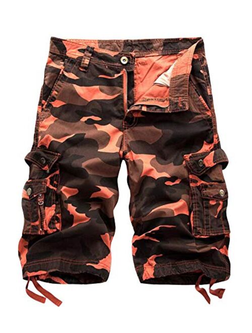 Winoto Mens Camo Cargo Shorts Multi Pockets Camouflage Cargo Short