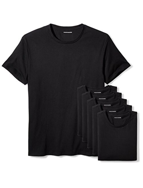 Amazon Essentials Men's 6-Pack Cotton Solid Crew Neck Undershirts