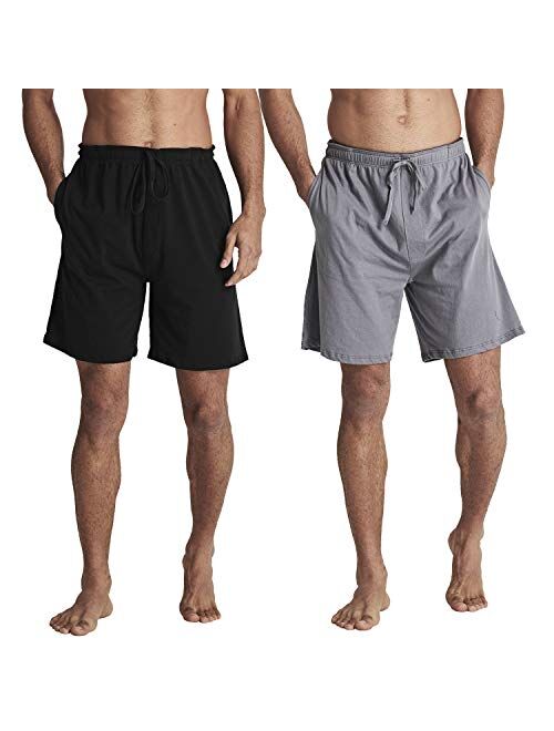 HOFISH Men's Comfy Pajama Sleeping Shorts Bottom Lounging Shorts 100% Cotton Sleepwear