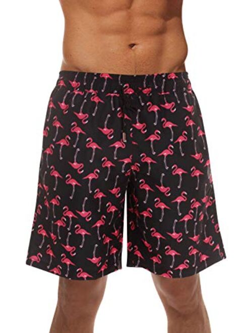 Whiskey and Oak Mens Swimming Trunks Shorts with Pockets, Quick Dry Bathing Suit - Longer Length