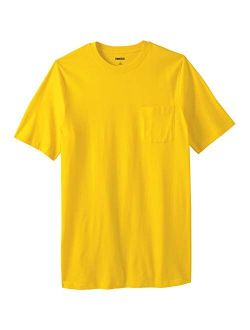 KingSize Men's Big and Tall Shrink-Less Lightweight Longer-Length Crewneck Pocket T-Shirt