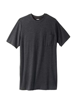 KingSize Men's Big and Tall Shrink-Less Lightweight Longer-Length Crewneck Pocket T-Shirt