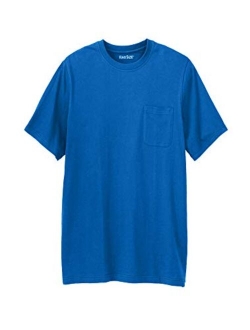 KingSize Men's Big and Tall Shrink-Less Lightweight Longer-Length Crewneck Pocket T-Shirt