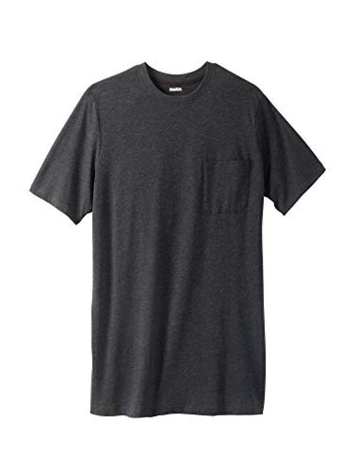 KingSize Men's Big and Tall Shrink-Less Lightweight Longer-Length Crewneck Pocket T-Shirt