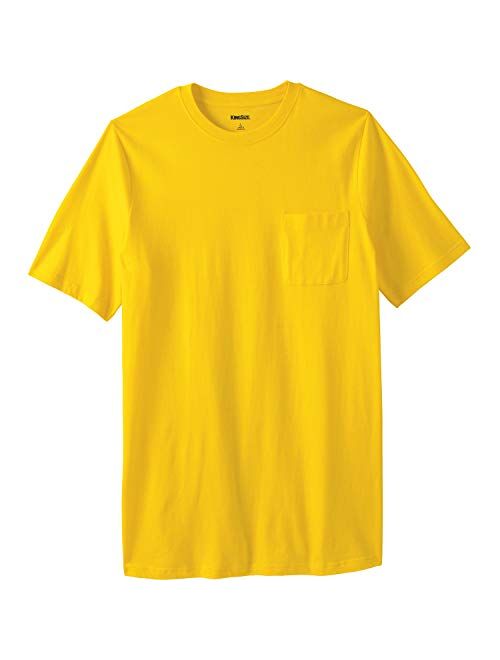 KingSize Men's Big and Tall Shrink-Less Lightweight Longer-Length Crewneck Pocket T-Shirt