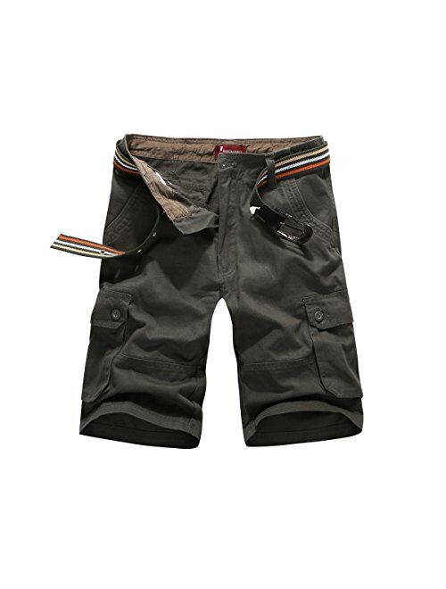 CANASOUR Mens Multi Pockets Jogger Capri Cargo Shorts