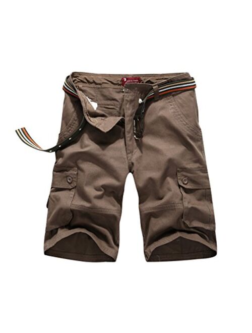 CANASOUR Mens Multi Pockets Jogger Capri Cargo Shorts