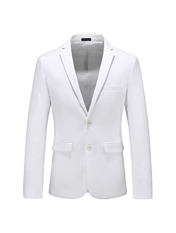 MOGU Mens Suit Jacket Slim Fit Single Breasted Two Button 10 Colors