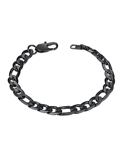 PROSTEEL Men Women Children Stainless Steel Figaro Link Chain Bracelet 6mm/9mm/13mm 7.5''/8.3''