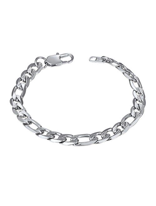 PROSTEEL Men Women Children Stainless Steel Figaro Link Chain Bracelet 6mm/9mm/13mm 7.5''/8.3''