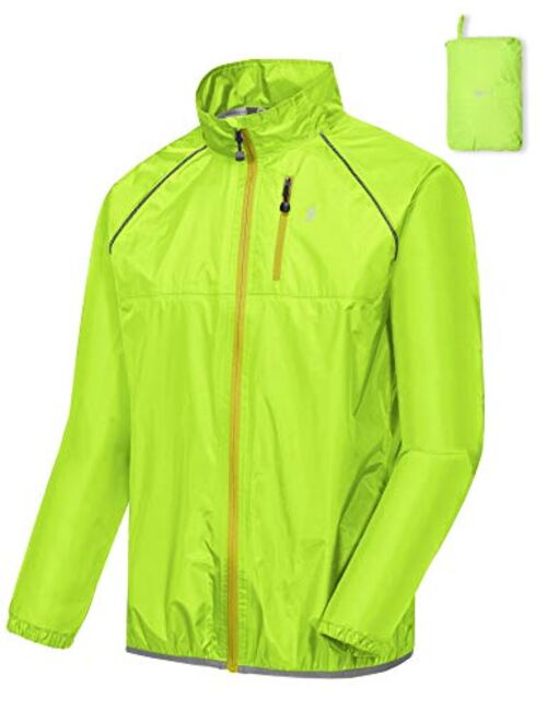 Little Donkey Andy Mens Waterproof Cycling Bike Jacket, Running Golf Rain Jacket, Windbreaker, Ultralight and Packable