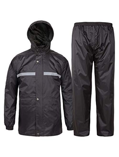 SWISSWELL Men's Rain Suit Waterproof Foul Weather Rainwear (Jacket & Trouser Suit)