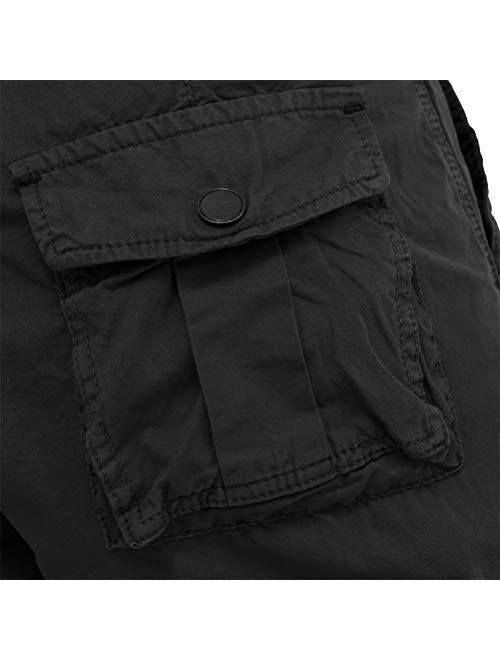 IDEALSANXUN Men's Casual Loose Fit Multi-Pockets Military Cargo Shorts