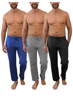 Men's Pack of 3 Soft & Light 100% Cotton Drawstring Yoga Lounge & Sleep Pant