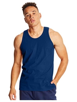 Men's Solid Round Neck Tank Top X-Temp T-Shirt 2 Pack