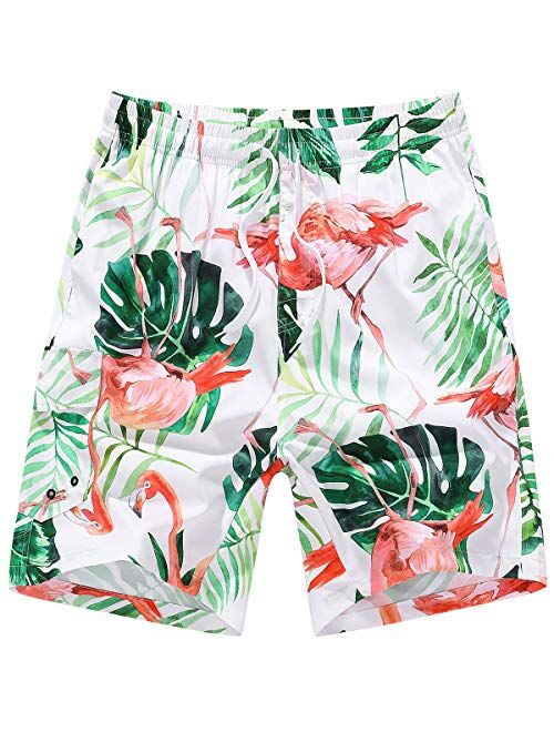 LTIFONE Mens Swim Trunks Quick Dry Beach Board Shorts Drawstring Lightweight with Elastic Waist and Pockets