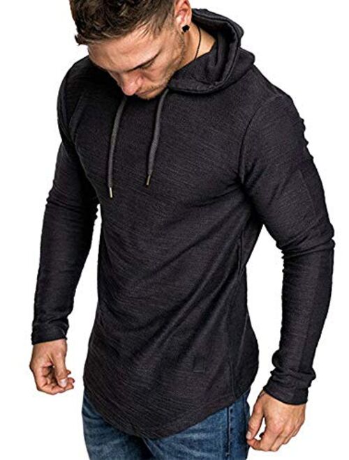 Uni Clau Mens Casual Fashion Athletic Hoodies Sport Sweatshirt Workout Lightweight Fleece Pullover