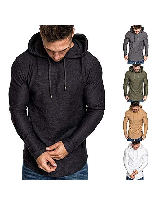 Uni Clau Mens Casual Fashion Athletic Hoodies Sport Sweatshirt Workout Lightweight Fleece Pullover