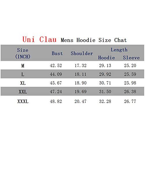 Uni Clau Mens Casual Fashion Athletic Hoodies Sport Sweatshirt Workout Lightweight Fleece Pullover