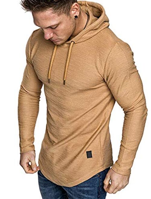 Uni Clau Mens Casual Fashion Athletic Hoodies Sport Sweatshirt Workout Lightweight Fleece Pullover