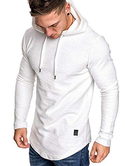 Uni Clau Mens Casual Fashion Athletic Hoodies Sport Sweatshirt Workout Lightweight Fleece Pullover