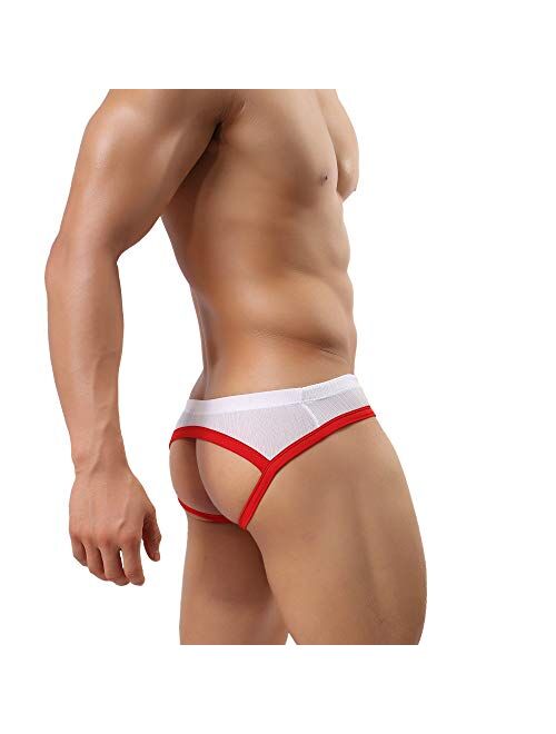 MuscleMate Hot Men's Jockstrap, No Visible Lines, Butt-Flaunting Men's Thong Jockstrap Underwear