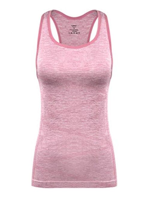 DISBEST Yoga Tank Tops for Women, Stretchy Sleeveless Shirt Workout Running Tops with Removable Bra Pads