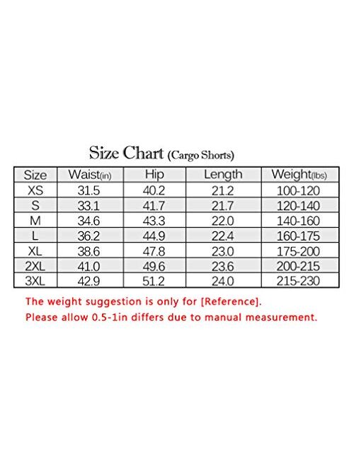 ELETOP Men's Cargo Shorts Relaxed Fit Casual Shorts Outdoor Multi Pocket Basic Shorts Camouflage Solid Color Plaid