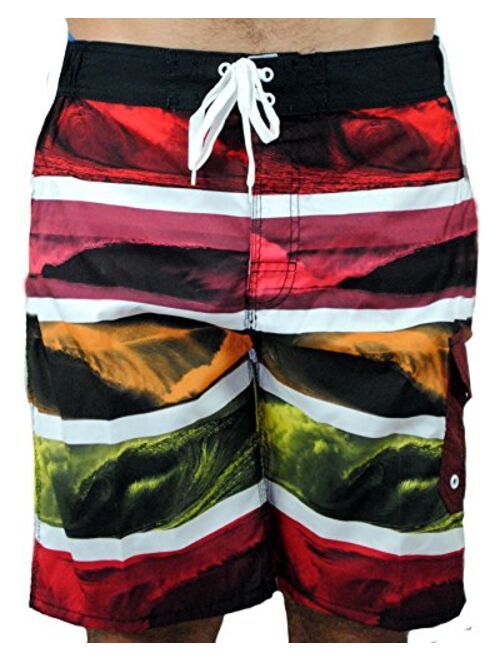 US Apparel Men's Solid Color Cargo Style Microfiber Board Shorts Available in 3XL, 4XL and 5XL