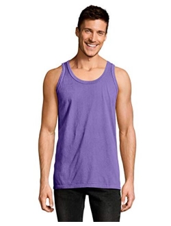 Cotton Solid Scoop Neck Comfortwash Garment Dyed Tank Top