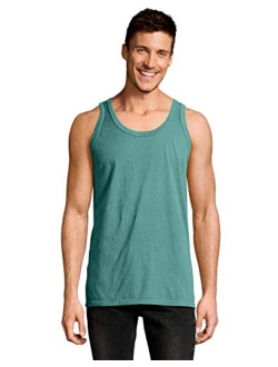 Cotton Solid Scoop Neck Comfortwash Garment Dyed Tank Top