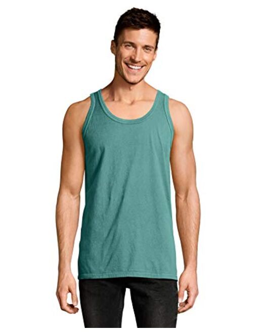 Hanes Cotton Solid Scoop Neck Comfortwash Garment Dyed Tank Top